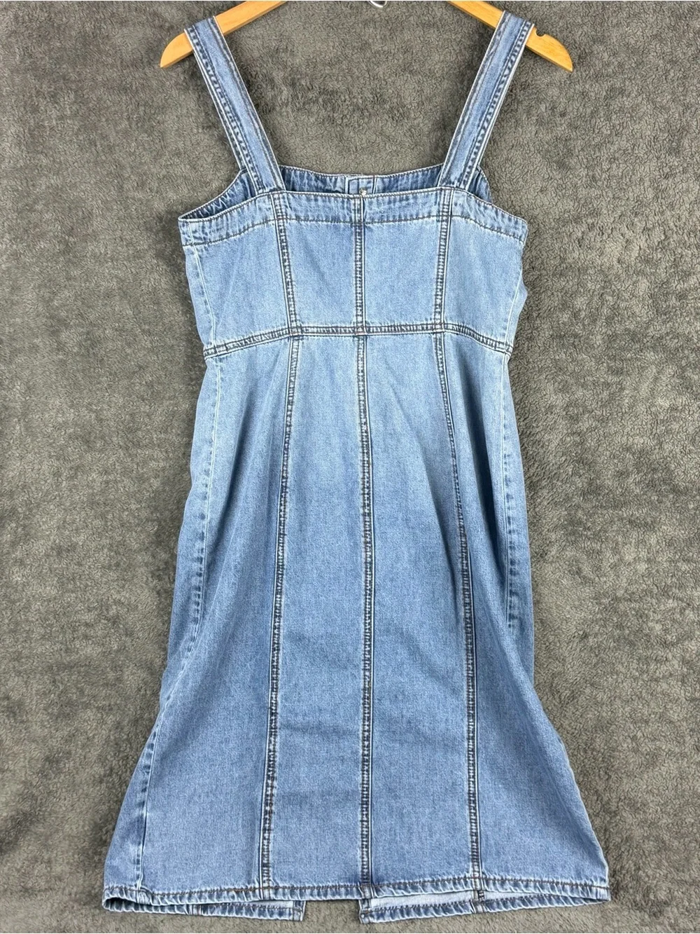 KUT FROM THE KLOTH Denim Jean Midi Button Up Dress Womens Size 0 Pockets Summer - Picture 2 of 14
